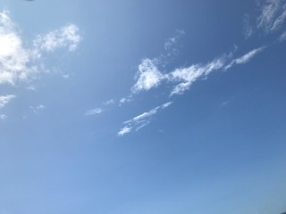 niebieskie niebo z małymi chmurami