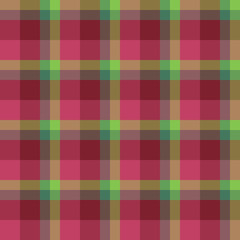 Seamless pattern in bright berry pink and green colors for plaid, fabric, textile, clothes, tablecloth and other things. Vector image.