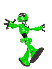 Obraz premium robot cartoon funny walk