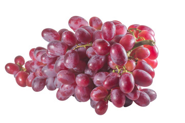 A bunch of red grape isolated on white background with clipping path