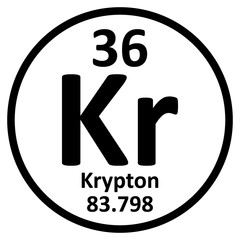 Periodic table element krypton icon.
