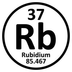 Periodic table element rybidium icon.