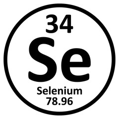Periodic table element selenium icon.