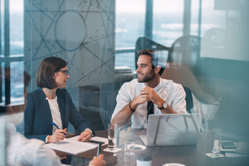 Enjoying a successful office meeting