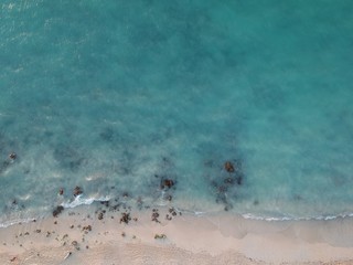 View on paradies beach of Playa Blanca on Island Baru by Cartagena in Colombia