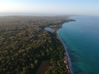 Obraz premium View on paradies beach of Playa Blanca on Island Baru by Cartagena in Colombia