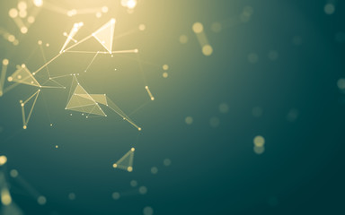 Abstract background. Molecules technology with polygonal shapes, connecting dots and lines....