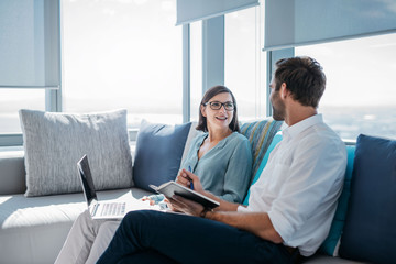 Working together as a successful team in the office