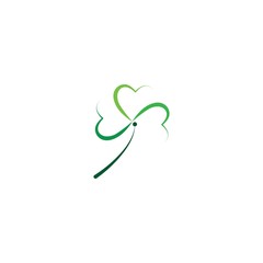 Vector illustration of clover leaves green with white background