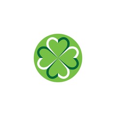 Vector illustration of clover leaves green with white background