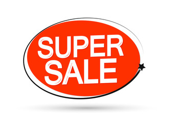 Super Sale, promotion banner design template, discount tag, vector illustration