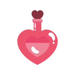 fragrance with heart bottle isolated icon