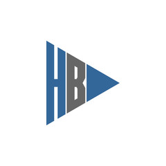Letter HB triangle logo design vector