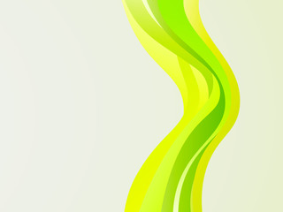 Spring season environmental curvy light green curtain flowing in wavy vertical direction