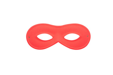 Red carnival simple mask isolated on a white background