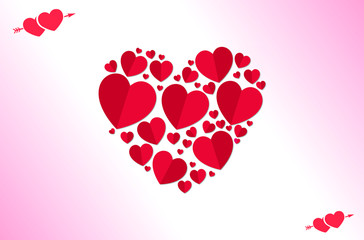 valentines day card with hearts