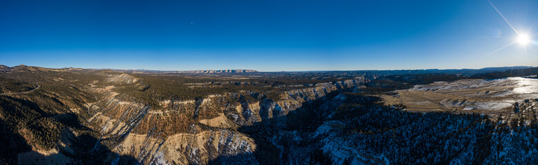 Vue aérienne panoramique de Zion National Park, Utah