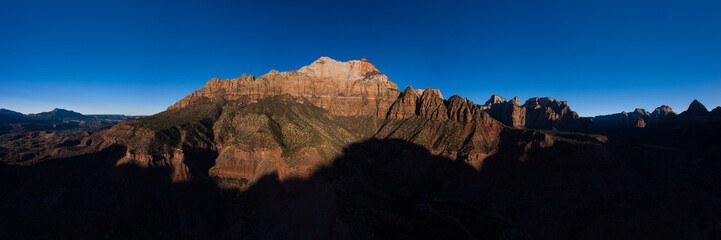 Vue aérienne panoramique de Zion National Park, Utah