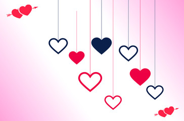 valentines day card with hearts