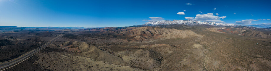 Vue aérienne panoramique de la région de Toquerville, Utah