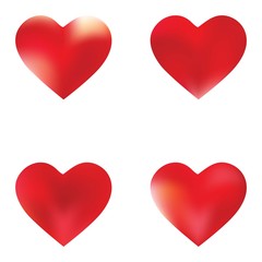 Collection of blurred backgrounds hearts.