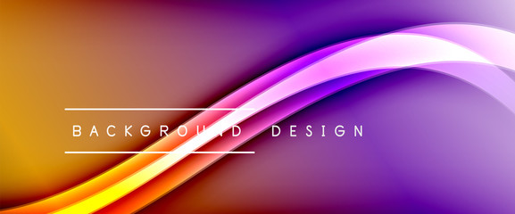 Dynamic trendy fluid color gradient abstract background with flowing wave lines. Vector Illustration