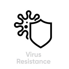 Virus Resistance with Shield vector editable icon - 317631905