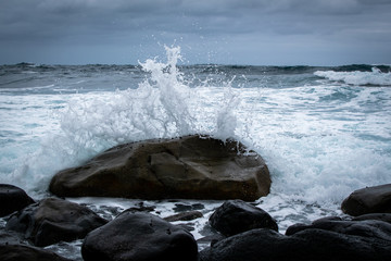 Wave Crashing on Rock