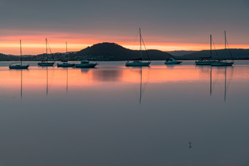 A Blanketed Sky, Boats and Reflections on the Bay