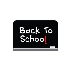 back to school text black board logo vector
