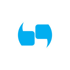 letter bq geometric clear talk symbol logo vector