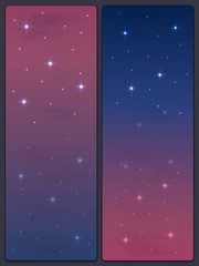 View of the starry sky at dawn and sunset - 317634382