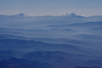 Aerial view taken while flying over western Guatemala in Central America.