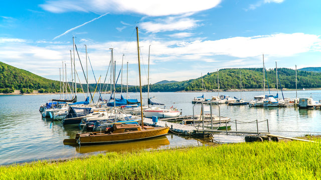 Marina in summer on Edersee