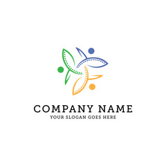 abstract people logo inspiration, can use for your trademark, branding identity or commercial brand