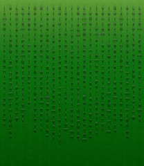 Falling letters on a green background in the Matrix style - 317634537