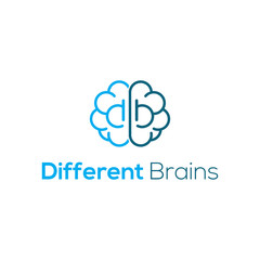 DB letter logo design, different brain logo inspiration can use for your trademark, branding identity or commercial brand © Arana_stock