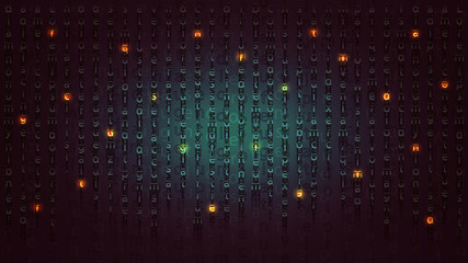 Mysterious message in the form of luminous letters - obrazy, fototapety, plakaty