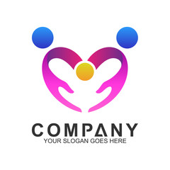 Fototapeta premium People Care Logo,Abstract Family Logo