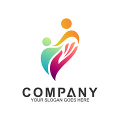 People Care Logo,Abstract Family Logo