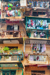 Amazing view of balconies at residential area of Macau