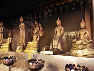 religious sculptures in temple area in chiang mai, Thailand