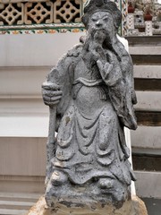 religious sculpture in temple area in Bangkok, Thailand