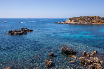 rocky coast of Mallorca, Spain