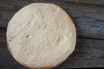 yeast dough in a glass plate