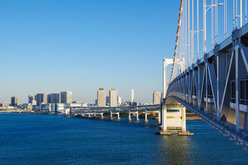 Fototapeta premium 吊橋の歩道から眺める光景