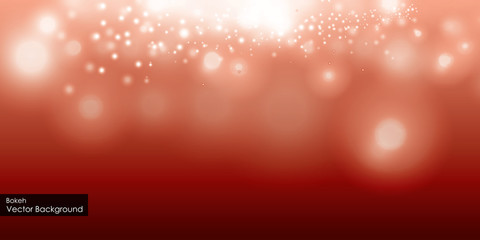 Obraz premium Blurred bokeh light on dark red background. Christmas and New Year holidays template.
