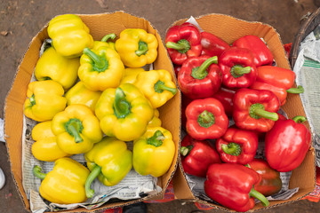 sweet pepper on the street market.