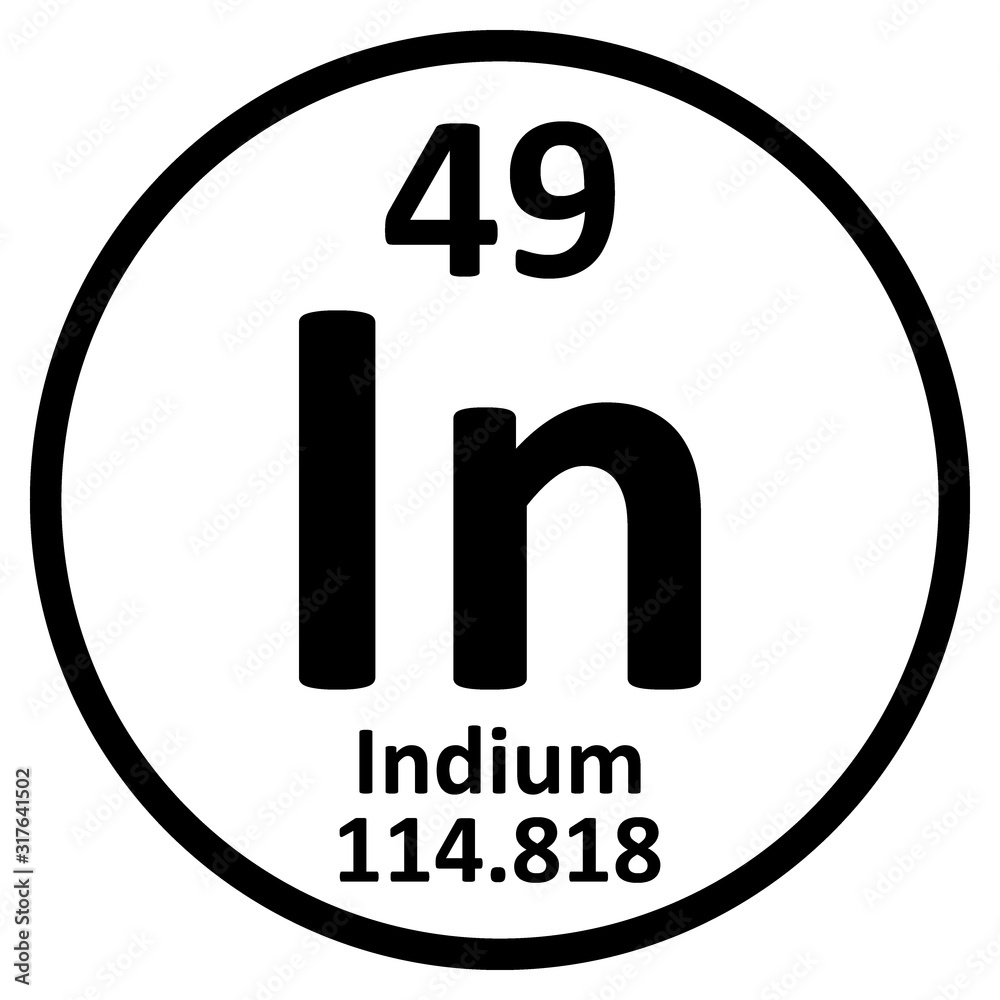 Wall mural Periodic table element indium icon. - Wall murals