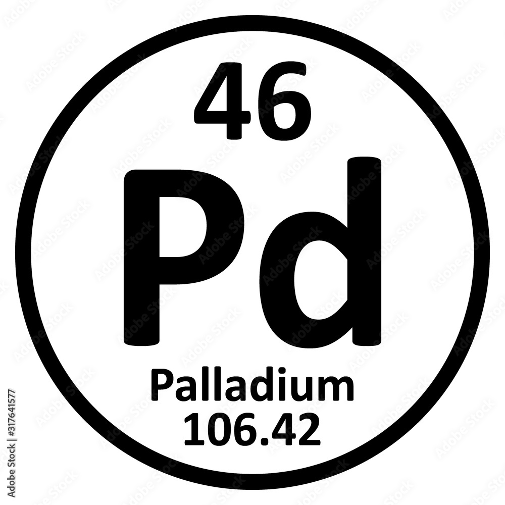 Wall mural Periodic table element palladium icon. - Wall murals
